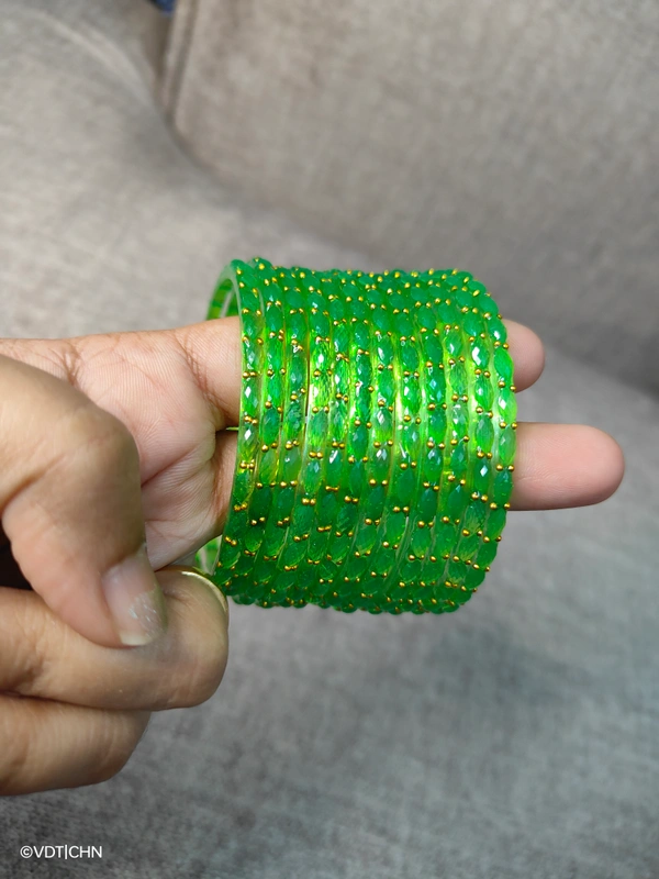 Ruthvi's Etnics Rain Drop Bangles RDB9010 - 2.8, Neon Green