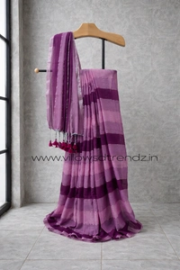 Villows Rainbow Mul Cotton Saree | Multi Colored  With Zari Stripes |  Multi colour | RB5450022 - Multi colour, 5.5 mts + Running Blouse Piece