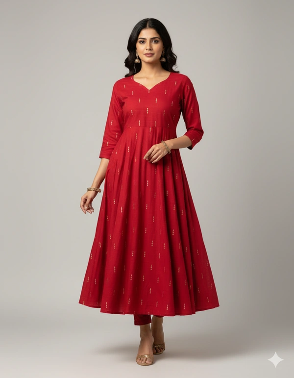 Twill Blue Raw Silk Gowns | Red | RSU46011 - Red, L