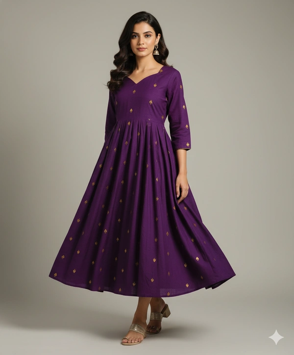 Twill Blue Raw Silk Gowns | Violet | RSU46014 - Violet, M