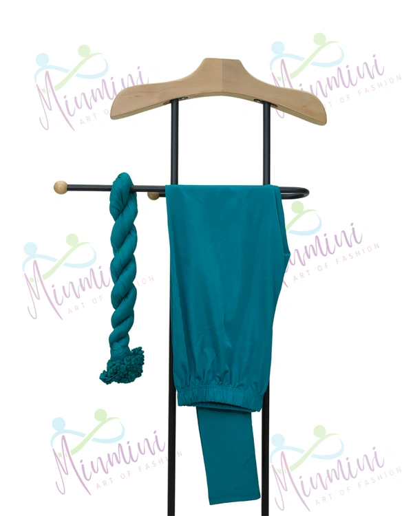 Villows Shimmer Leggings Chudithar Fit Leggings| Full Length| Peacock Blue| 195013 - L, Peacock Blue, Only Leggings