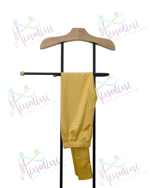 Villows Shimmer Leggings Chudithar Fit Leggings| Full Length| Yellowish Gold | 195011 - L, Yellowish Gold, Only Leggings