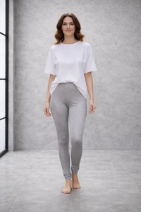 Villows Shimmer Leggings Chudithar Fit Leggings| Full Length| Silver | 19502 - Only Leggings, Silver, XL