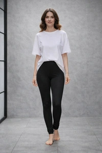 Villows Shimmer Leggings Chudithar Fit Leggings| Full Length| Black | 19506 - Only Leggings, Black, 3XL