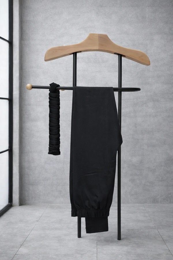 Villows Shimmer Leggings Chudithar Fit Leggings| Full Length| Black | 19506 - Leggings with Shawl, Black, 3XL