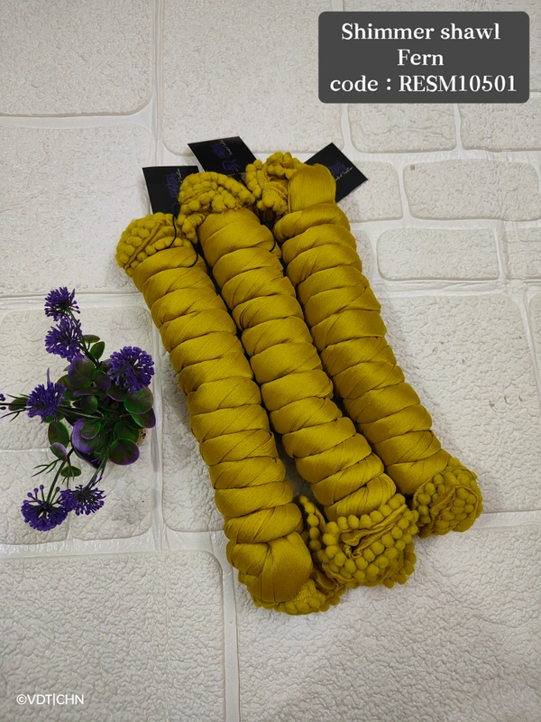 Ruthvi Ethnics Shimmer Shiny Shawl RESM10501 - FS, Fern