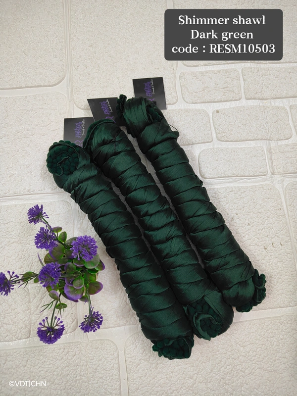 Ruthvi Ethnics Shimmer Shiny Shawl RESM10503 - FS, Dark Green
