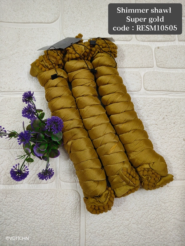 Ruthvi Ethnics Shimmer Shiny Shawl RESM10505 - FS, Super Gold