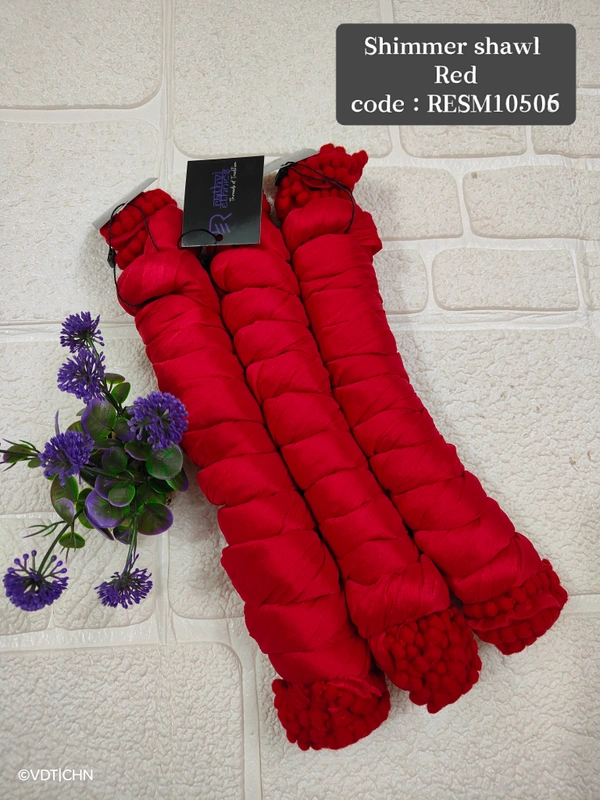 Ruthvi Ethnics Shimmer Shiny Shawl RESM10506 - FS, Red