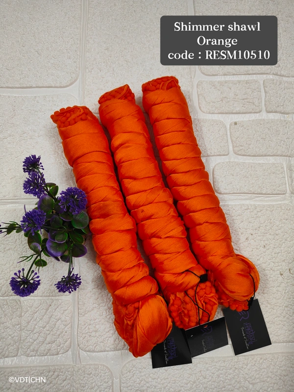 Ruthvi Ethnics Shimmer Shiny Shawl RESM10510 - FS, Orange