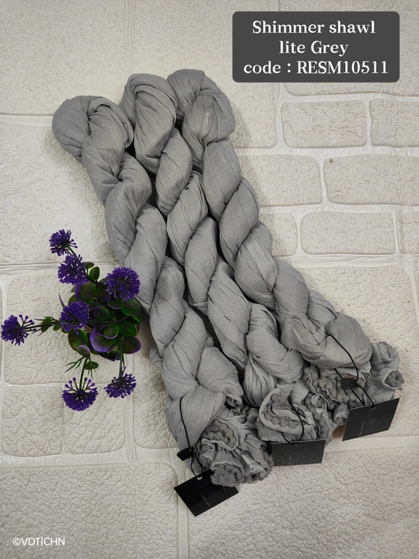 Ruthvi Ethnics Shimmer Shiny Shawl RESM10511 - FS, Lite Grey