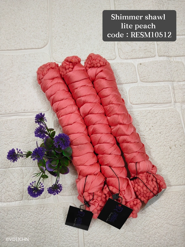 Ruthvi Ethnics Shimmer Shiny Shawl RESM10512 - FS, Lite Peach