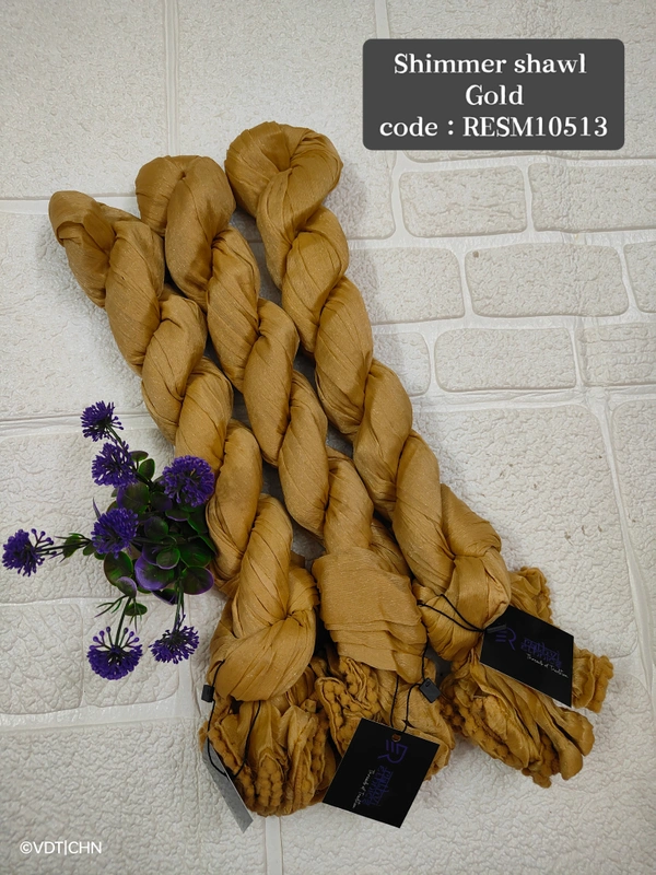 Ruthvi Ethnics Shimmer Shiny Shawl RESM10513 - FS, Gold