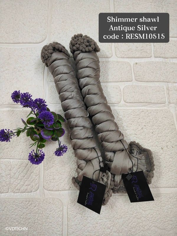 Ruthvi Ethnics Shimmer Shiny Shawl RESM10515 - FS, Antique Silver