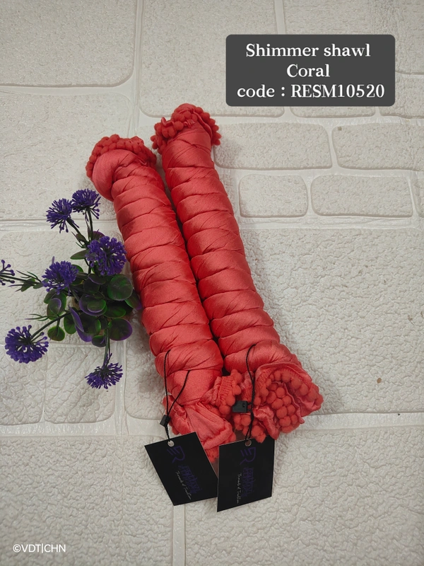 Ruthvi Ethnics Shimmer Shiny Shawl RESM10520 - FS, Corel