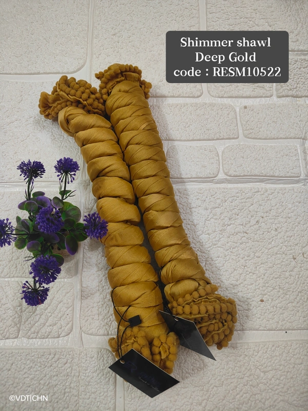 Ruthvi Ethnics Shimmer Shiny Shawl RESM10522 - FS, Deep Gold