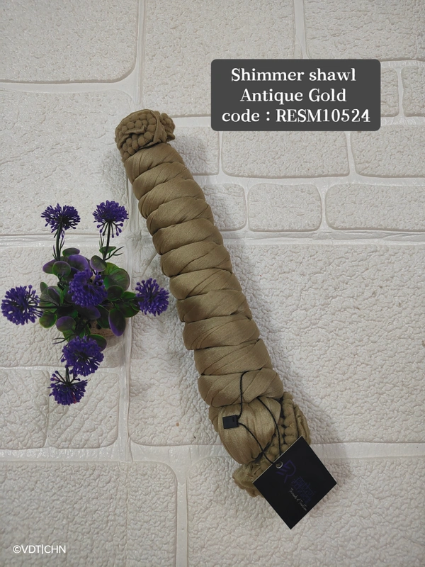 Ruthvi Ethnics Shimmer Shiny Shawl RESM10524 - FS, Antique Gold