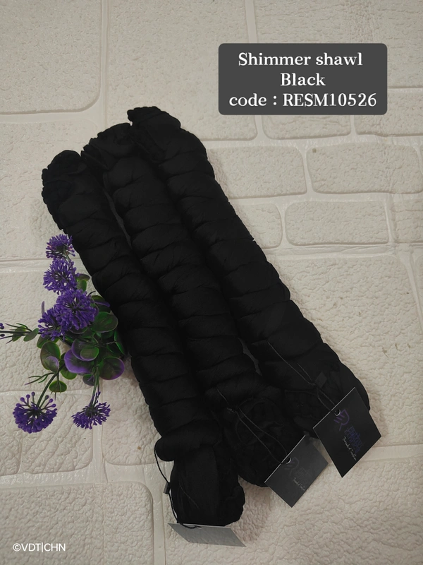 Ruthvi Ethnics Shimmer Shiny Shawl RESM10526 - FS, Black
