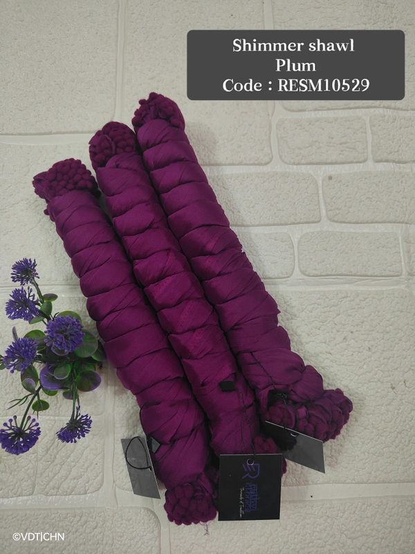 Ruthvi Ethnics Shimmer Shiny Shawl RESM10529 - FS, Plum