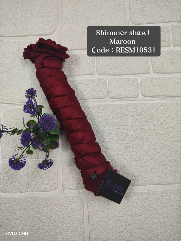 Ruthvi Ethnics Shimmer Shiny Shawl RESM10531 - FS, Maroon