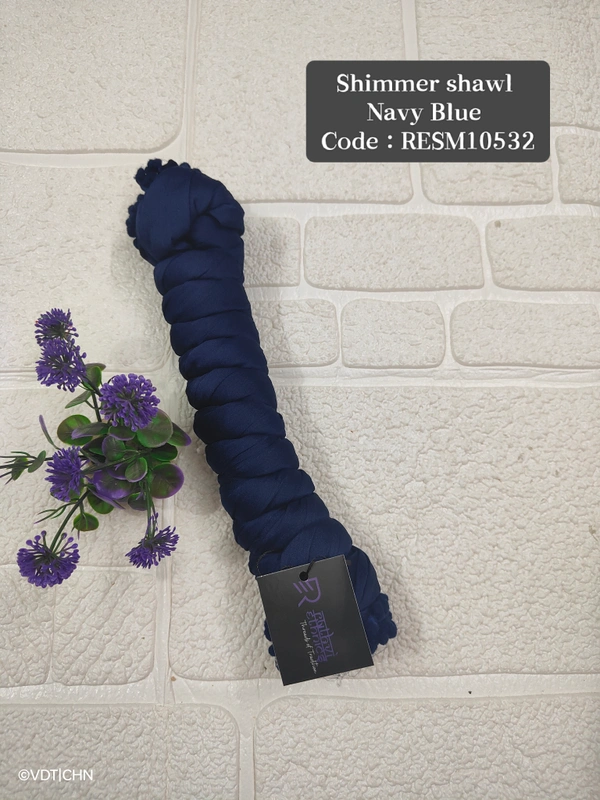 Ruthvi Ethnics Shimmer Shiny Shawl RESM10532 - FS, Navy Blue