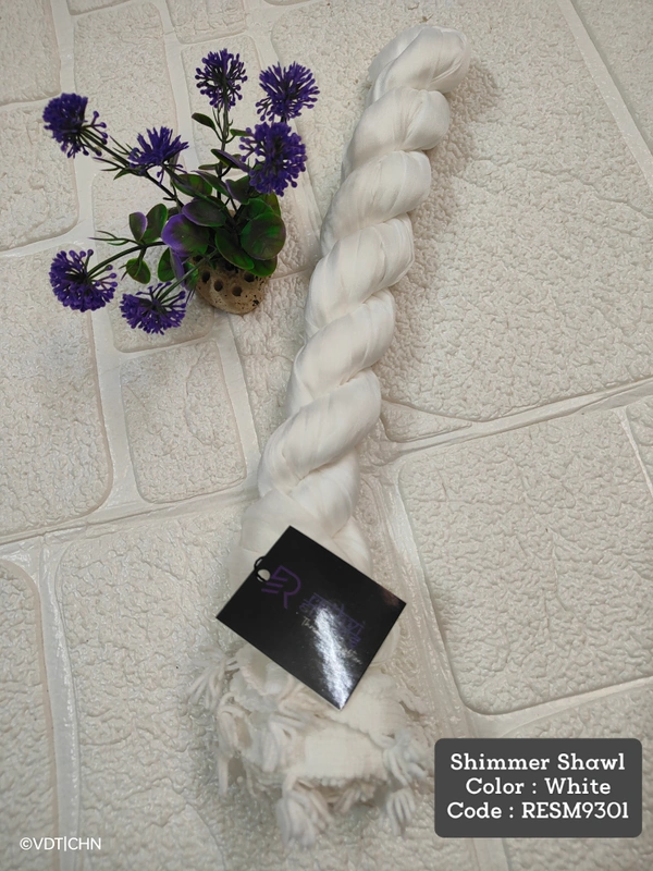 Ruthvi Ethnics Shimmer Shiny Shawl RESM9301 - FS, White