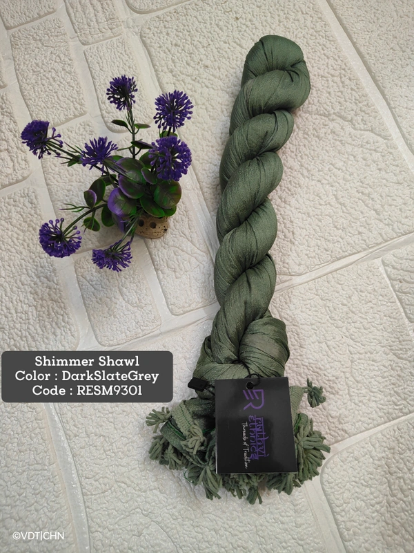 Ruthvi Ethnics Shimmer Shiny Shawl RESM9301 - FS, Dark Slate Grey