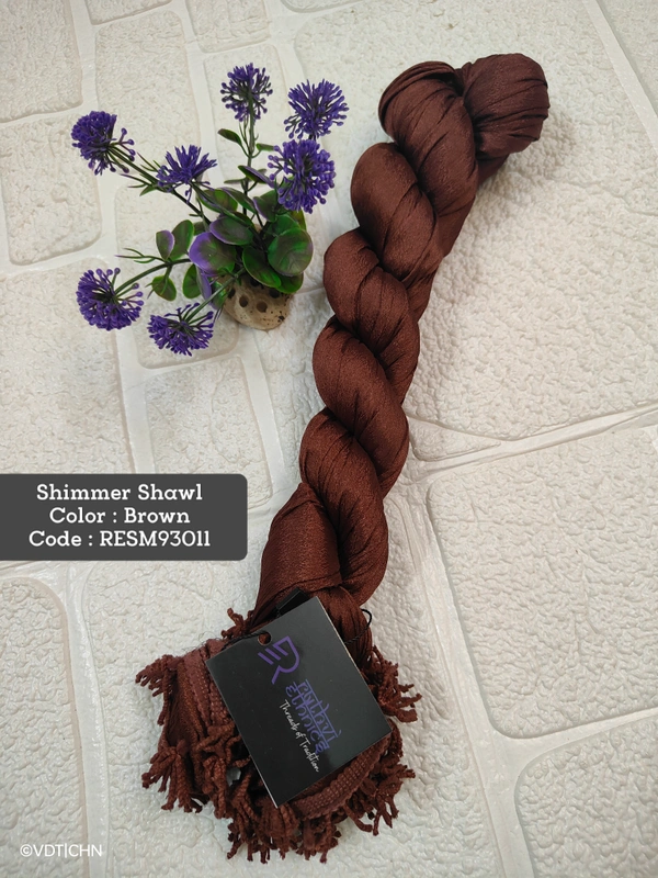 Ruthvi Ethnics Shimmer Shiny Shawl RESM93011 - FS, Brown