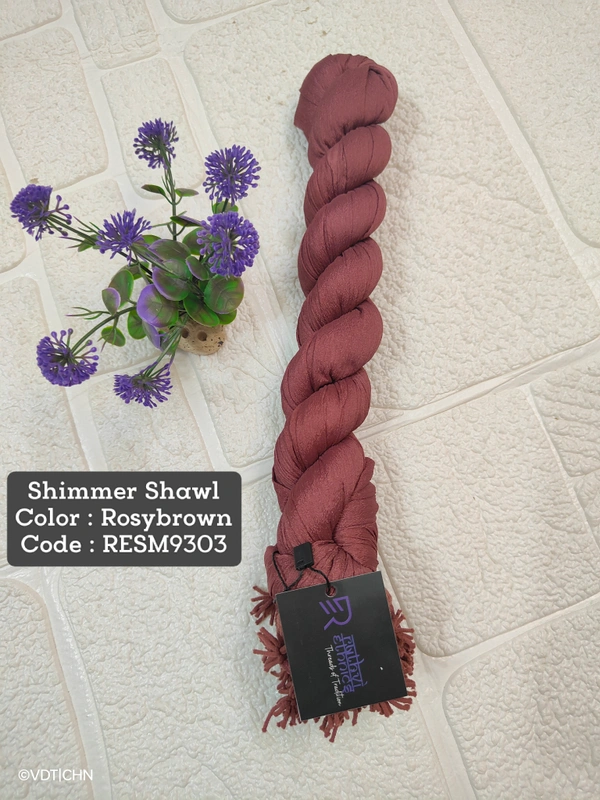 Ruthvi Ethnics Shimmer Shiny Shawl RESM9303 - FS, Rosey Brown