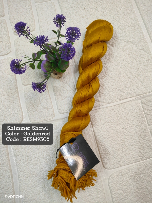Ruthvi Ethnics Shimmer Shiny Shawl RESM9308 - FS, Golden Rod