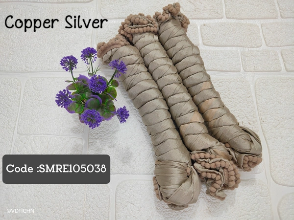 Ruthvi Ethnics Shimmer Shiny Shawl SMRE105038 - FS, Copper Silver