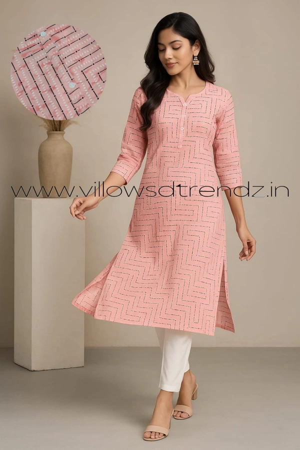 Livaasa Side Cut Liva Kurti LI17501 - Pink, L