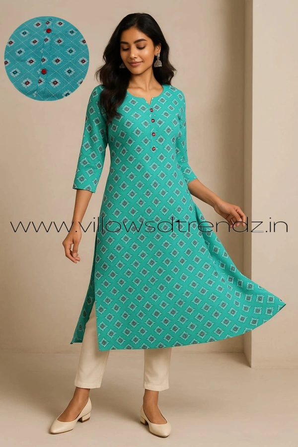 Livaasa Side Cut Liva Kurti LI175010 - Sky blue, 2XL