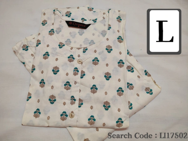 Livaasa Side Cut Liva Kurti LI17502 - White, L