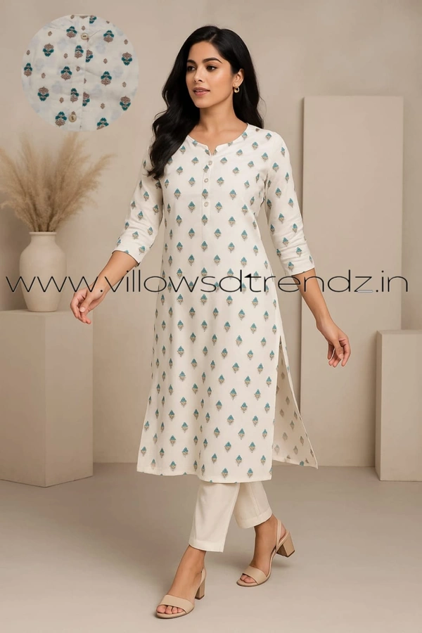 Livaasa Side Cut Liva Kurti LI17502 - White, L