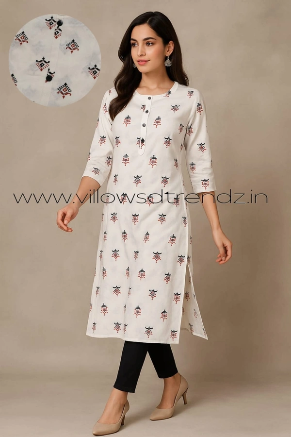 Livaasa Side Cut Liva Kurti LI17503 - White, S