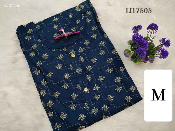 Livaasa Side Cut Liva Kurti LI17505 - Dark Blue, M