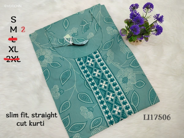 Livaasa Side Cut Liva Kurti LI17506 - Sky blue, M