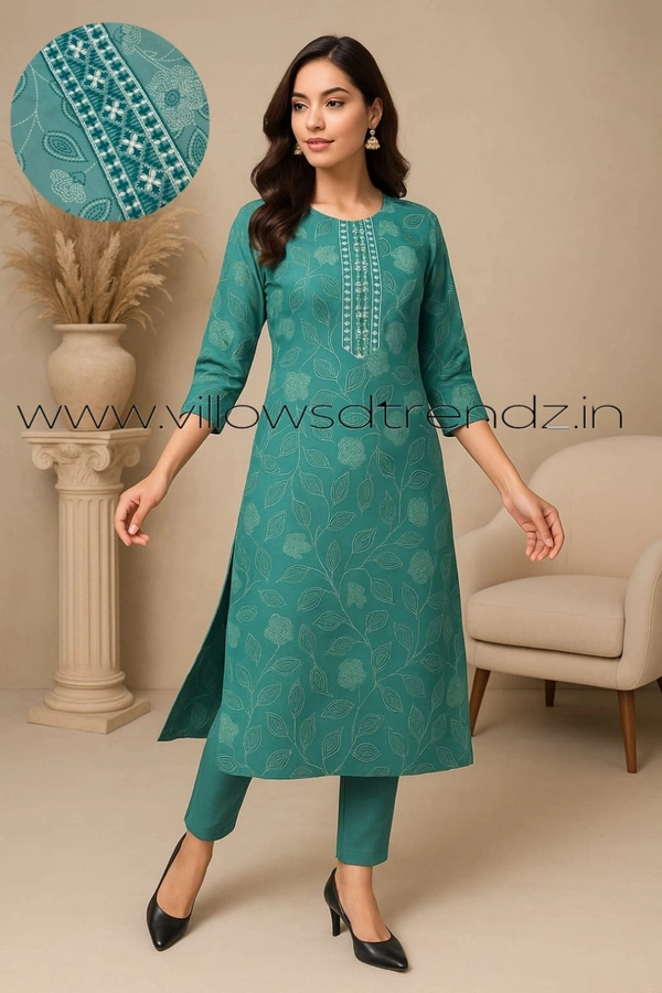 Livaasa Side Cut Liva Kurti LI17506 - Sky blue, M