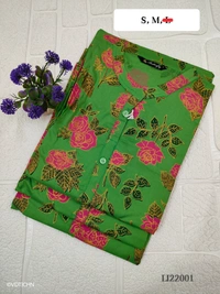 Twill Blue Side Cut Liva Kurti LI22001 - Green, M