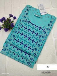 Twill Blue Side Cut Liva Kurti LI220010 - Blue, S