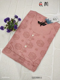 Twill Blue Side Cut Liva Kurti LI220011 - Pink, M