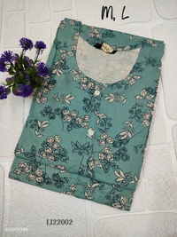 Twill Blue Side Cut Liva Kurti LI22002 - Blue, L