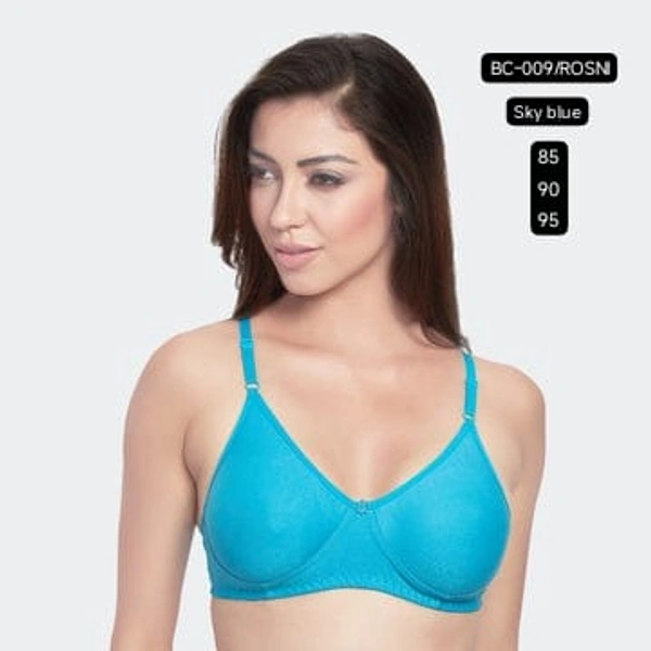 Prithvi Sky blue soft and comfort fabric Back Closure - hook and eye, Non padded, BC-009/ROSNI - 90, Sky blue