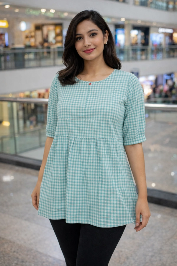 Villows Stylish Short Kurti| Ice green | SK14003 - 2XL, Ice green