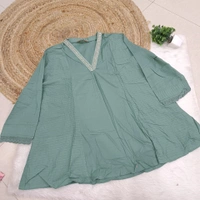 Villows Stylish Short Kurti| Pista green | SK140022 - 3XL, Pista green