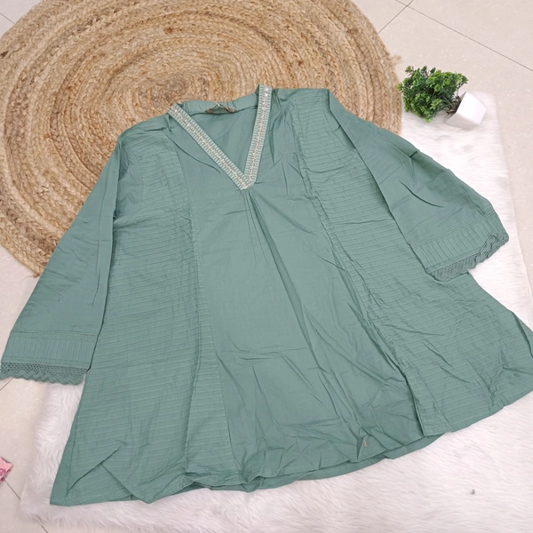 Villows Stylish Short Kurti| Pista green | SK140022 - 3XL, Pista green