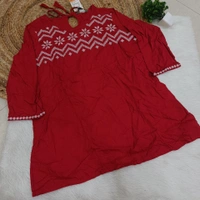 Villows Stylish Short Kurti| Red | SK14006 - XL, Red