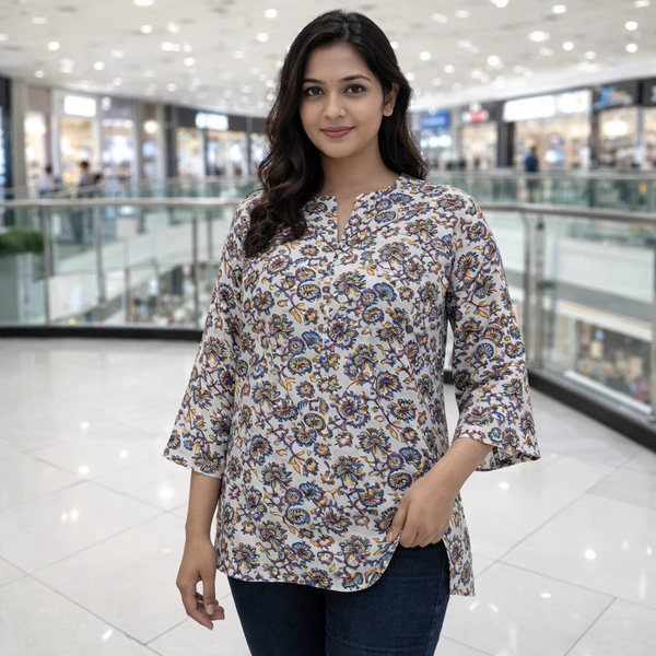 Villows Stylish Short Kurti| White | SK140013 - 2XL, White