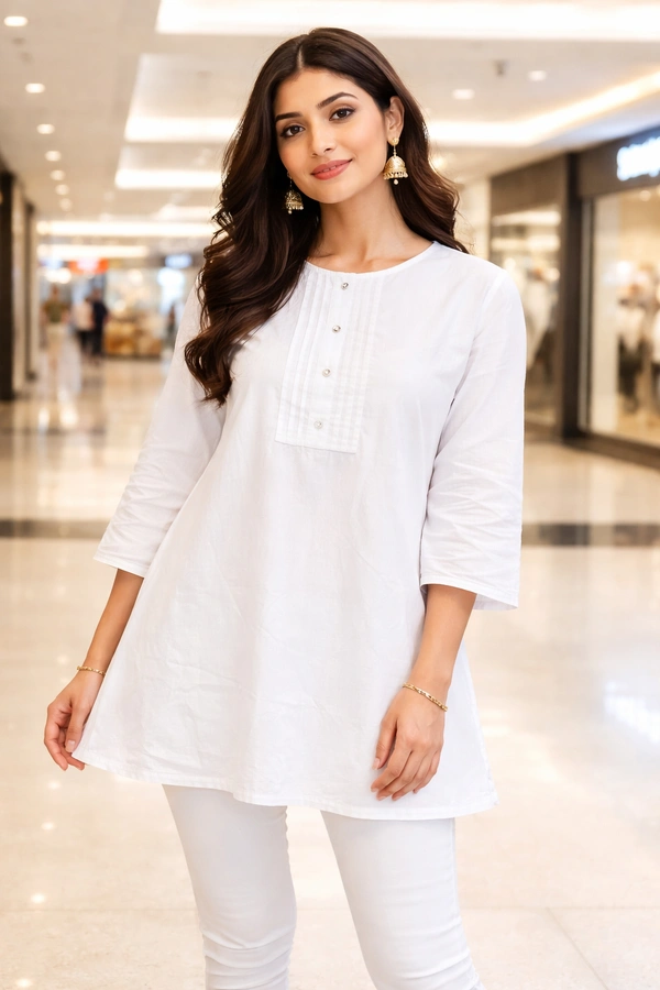 Villows Stylish Short Kurti| White | SK14009 - L, White